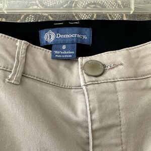 Democracy Light Taupe Slim Leg Pants